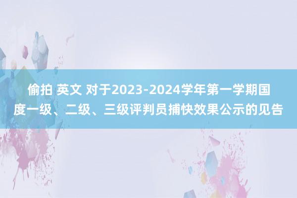 偷拍 英文 对于2023-2024学年第一学期国度一级、二级、三级评判员捕快效果公示的见告