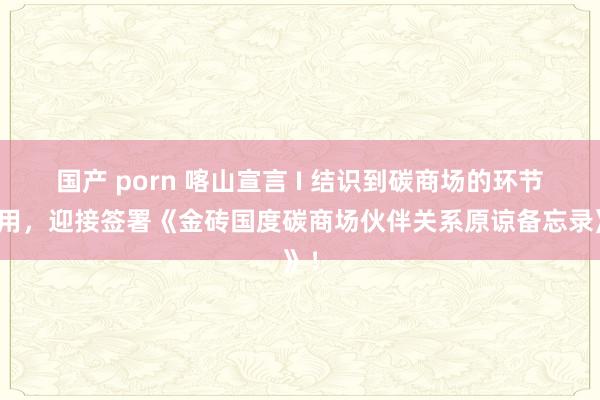 国产 porn 喀山宣言 I 结识到碳商场的环节作用，迎接签署《金砖国度碳商场伙伴关系原谅备忘录》！