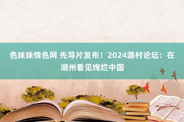 色妹妹情色网 先导片发布！2024潞村论坛：在湖州看见绚烂中国