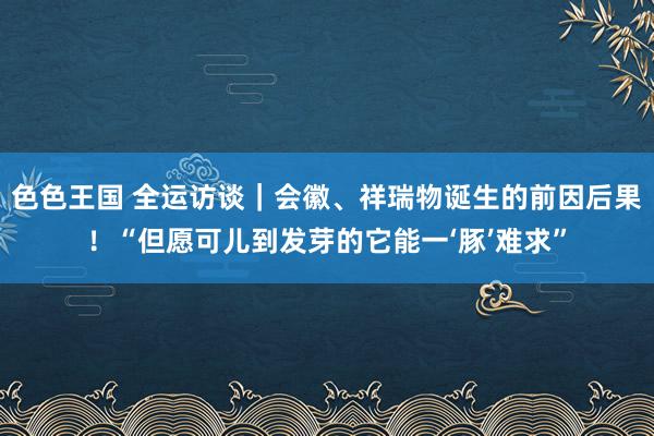 色色王国 全运访谈｜会徽、祥瑞物诞生的前因后果！“但愿可儿到发芽的它能一‘豚’难求”